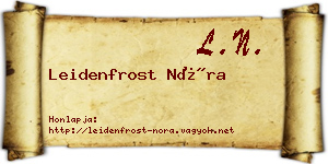 Leidenfrost Nóra névjegykártya